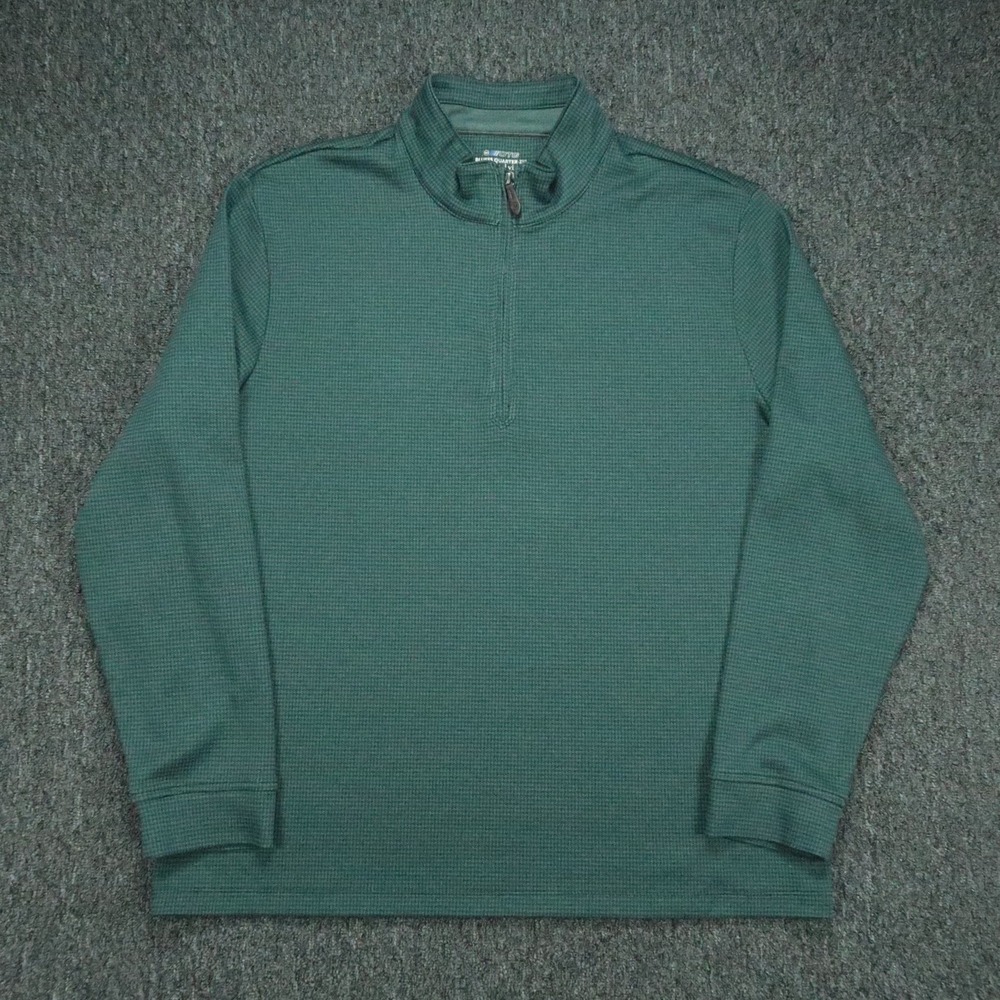 Vineyard Vines Pullover Mens XL Green Houndstooth Bluffs Quarter Zip Athletic
